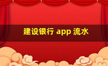 建设银行 app 流水